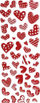Ngjitëse zbukuruese Titanum Foil Stickers Hearts, zemra, ngjyrë e kuqe