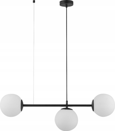 Llambë varëse TK Lighting Celeste, 3 llampa, qelq i bardhë, strukturë e zezë