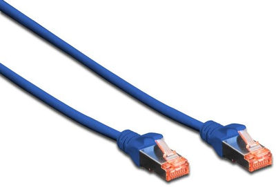 Мрежен кабел Дигитус Пачкорд CAT6 S-FTP, 1 m, сет 10 парчиња, сина боја
