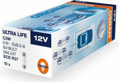 Авто сијалица Osram Ultra Life C5W 6418ULT, 12V, 5W, бела