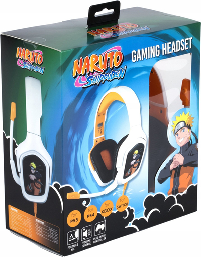 Kufje gaming Konix KX Naruto Shippuden, me mikrofon, me kabllo, bardh e portokalli