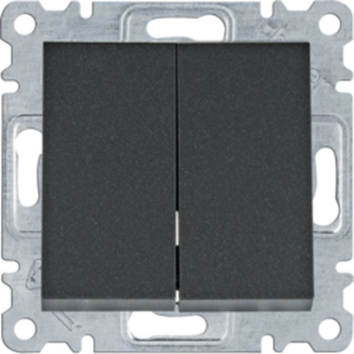 Ndërprerës serial Hager Lumina WL0043, 2 butona, i zi