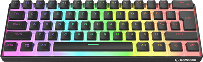 Tastierë mekanike Rampage Radiant K11, Switche Outemu Red, RGB, e zezë