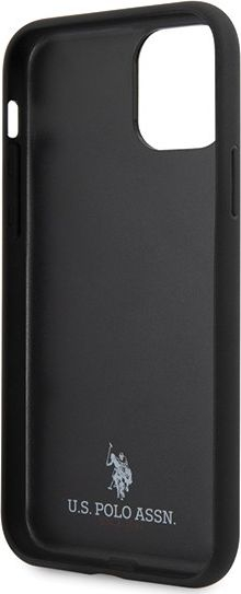 Mbrojtëse telefoni U.S. Polo Assn për iPhone 11 Pro Max, lëkurë PU, e zezë