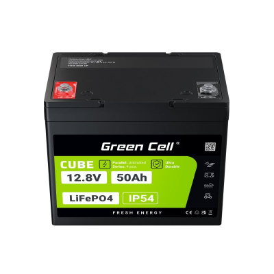 Bateri LiFePO4 Green Cell, 50Ah, 12.8V, me BMS