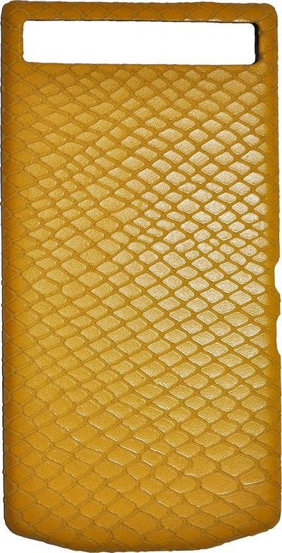 Kapak baterie Blackberry Porsche Design P9982, lëkurë origjinale python, i verdhë