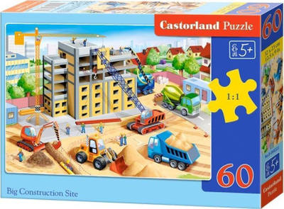 Puzzle Castorland Kantier i Madh Ndërtimi, 60 copa, shumëngjyrëshe