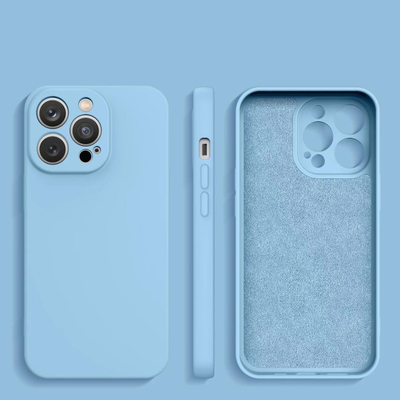 Mbrojtëse telefoni Samsung Galaxy A34 5G, silikoni, me cepa të ngritura, blu e çelët