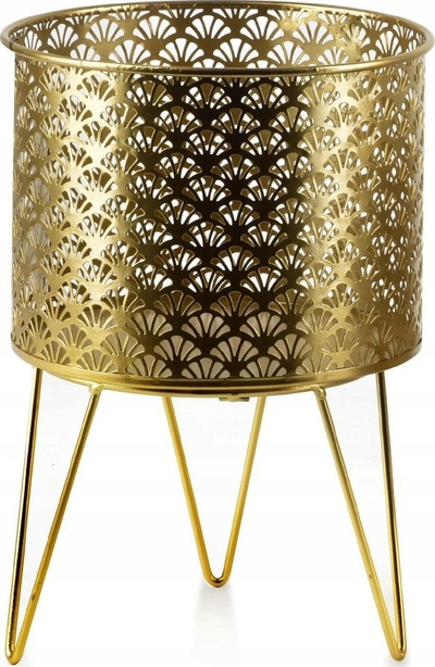 Mbajtëse dekorative vazoje Swen Cover Pot, metal, 20 cm, ngjyrë ari
