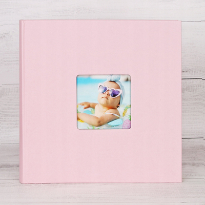Album fotografish Design Fun Baby Selection, 30x30cm, me dritare foto 10x10cm, rozë