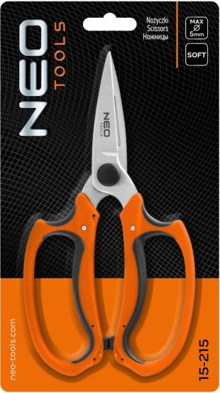 Gërshërë kopshti Neo Garden 15-215, 185 mm, ergonomike, portokalli