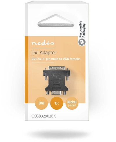 Adapter AV Nedis DVI në VGA, DVI-D 24+1 pin, i zi