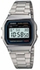 Ora digjitale Casio A158WA-1, kronometër, rezistente ndaj ujit, argjend