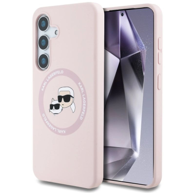 Mbulesë telefoni Karl Lagerfeld KLHMS25SSKCHTCP për Samsung S25, silikon magnetik, rozë