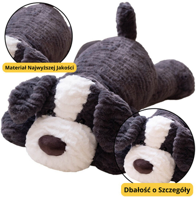 Lodër pellushi Plush Mascot qenush, 30cm, gri e errët