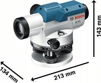 Nivel optik Bosch GOL 26 D Professional, zmadhim 26x, set me tripod dhe shufër matëse, blu