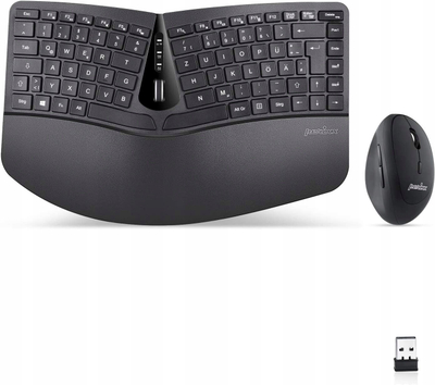 Set tastierë dhe maus Perixx PERIDUO-606, wireless 2.4 GHz, layout gjerman QWERTZ, i zi