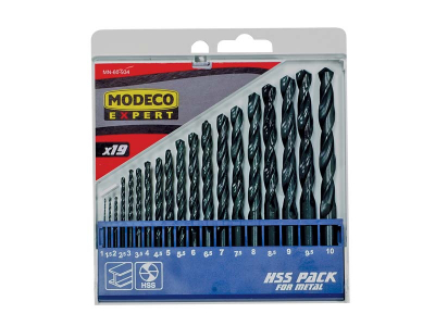 Set burgish për metal Modeco HSS MN-60-934, 19 copa, 1-10mm