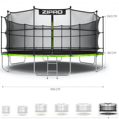 Trampolinë kopshti me rrjetë të brendshme - ZIPRO, 16FT 496cm