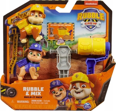 Set lodrash Spin Master Rubble &amp; Crew Build-It Figure Pack, figura 2 copë, rërë kinetike, shumëngjyrëshe