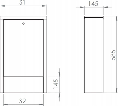 Kabinet sipërfaqësor për kolektor Sigma-Li SZNS-7, 16 qarqe, 1115 x 765 x 148 mm