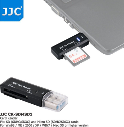 Lexues karte memorie JJC CR-SDMSD1, SD SDHC SDXC, microSD SDHC SDXC, i zi