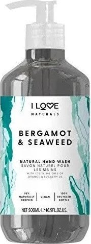 Sapun likuid për duar I Love Cosmetics Naturals Bergamot &amp; Seaweed, 500 ml