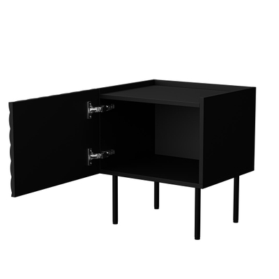 Komodinë pranë krevati Cama Meble LUCCA, set 2 copë, 47x40x52 cm, e zezë