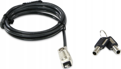 Kabllo sigurie për laptop Dicota BASE XX Wedge, slot 3.2 x 4.5 mm, 1.5 m, zi me argjendtë