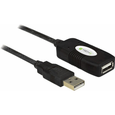 Kабел USB Techly 023646, USB A во USB A, 10 m, црн