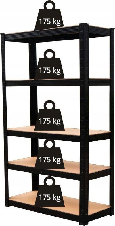 Raft metalik magazinash Topeshop P9030, me 5 rafte, 175 kg, ngjyrë metalike
