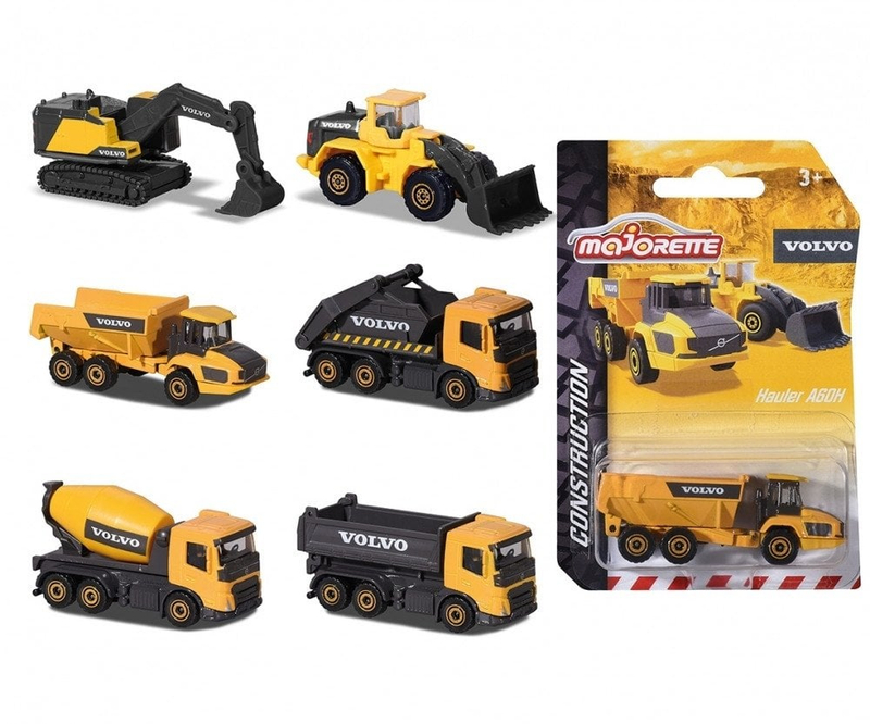 Set lodrash ndërtimi Majorette Volvo Construction Premium, 6 modele, shkalla 1:64, shumëngjyrësh