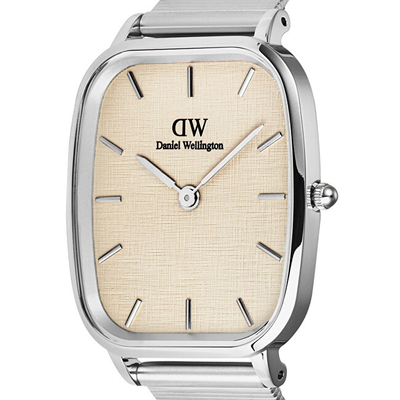 Orë dore për femra Daniel Wellington Marlon Wire Linen Silver DW00100812, e argjendtë