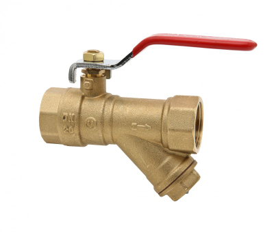 Zawor kulowy z filtrem skosnym OPTI 1/2" mosiezny 1470020