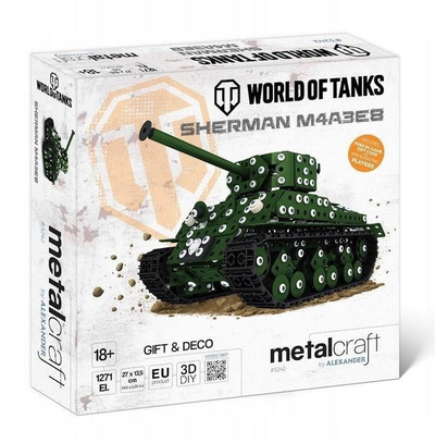 Maket metalik Metalcraft WoT Sherman M4A3E8 Alexander, model për koleksion, shumë i hollësishëm, me plot ngjyra