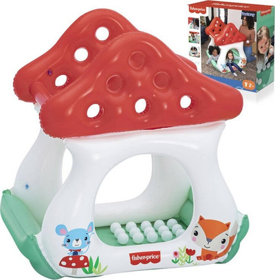 Shtëpi e fryrë loje Bestway Mushroom, 107x91x110cm, me topa, shumëngjyrëshe