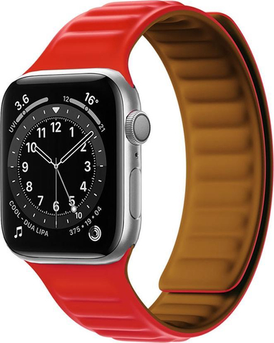 Rrip magnetik për Apple Watch 6 5 4 3 2 SE, 38 40mm, silikon, i kuq