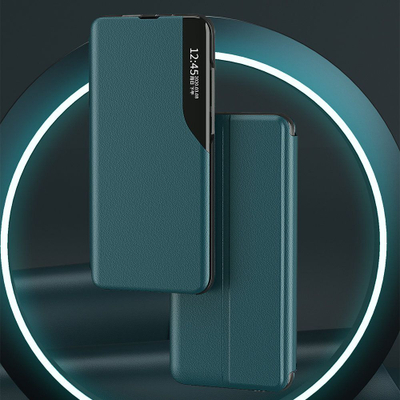 Këllëf flip Hurtel Eco Leather View për Samsung Galaxy A22 4G, bojë qëndrese, jeshil