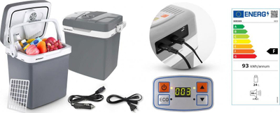 Frigorifer udhëtimi Berdsen BR-CF27, 27L, 12V dhe 230V, gri