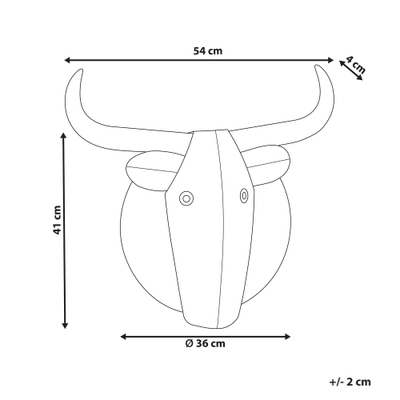 Dekor muri Beliani ERBIUM Bull, metal 41cm, gri