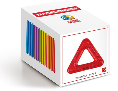 Set lodër magnetike Dante Magformers trekëndësha, 12 copë, shumëngjyrësh