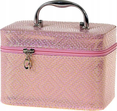 Кутија за козметика ADAR Case M, со огледало, со клуч, 21x14x13 cm, мешани бои
