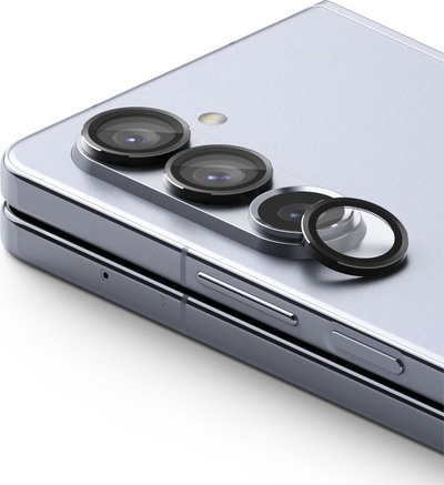 Mbrojtës kamerë Ringke Samsung Galaxy Z Fold5, xham i temperuar, kornizë alumini, i zi