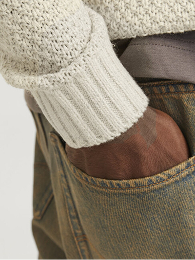 Triko për meshkuj Jack&Jones JJCRAIG Knit Fit, bezhë