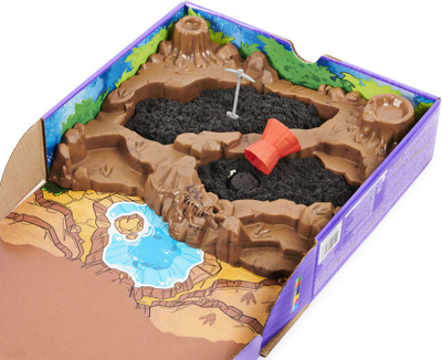 Set lodër Kinetic Sand Dino Dig, 454g, mbi 10 kocka dinosauri, me ngjyra të ndryshme
