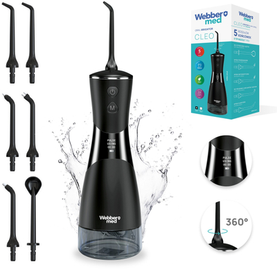 Орален иригатор Webber CLEO, без кабел, резервоар 350 ml, црн
