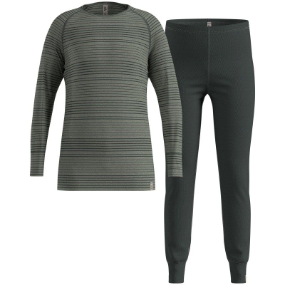Set termo fëmijësh Odlo Active Warm, madhësia 128 cm, me mëngë të gjata, gri