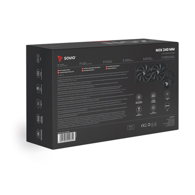 Ftohës uji CPU Savio NOX 240mm, me 2 ventilatorë 120mm, i zi