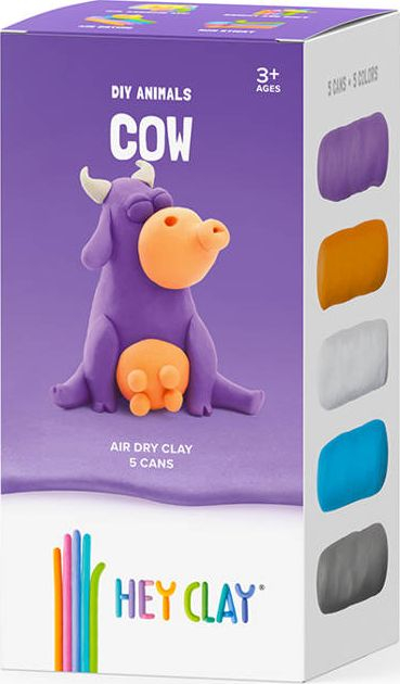 Set plasteline Hey Clay TM Toys Lopë, 5 kanaçe, shumëngjyrëshe