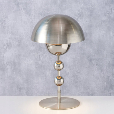 Llambë tavoline Boltze Luise, metalike, formë kërpudhe, 43.5 cm, e verdhë